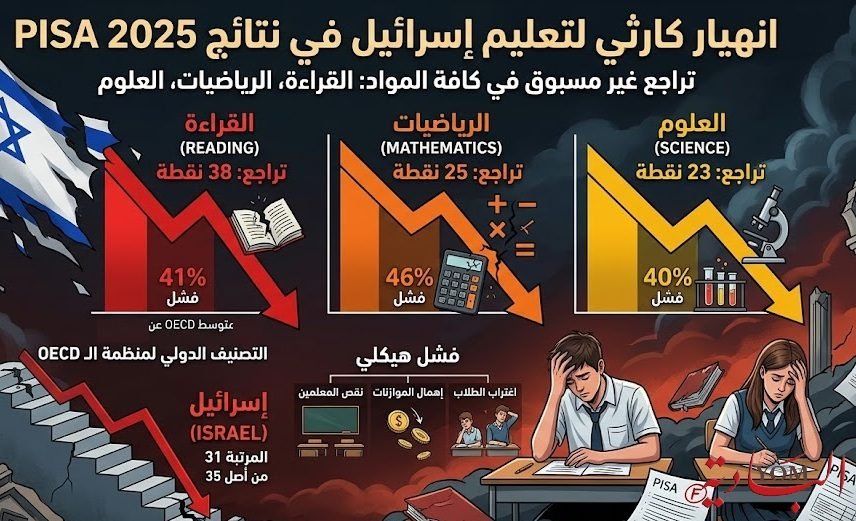 سقوط حر في قاع المنظومة الدولية: نتائج «بيزا 2025» تكشف تراجعًا حادًا في التعليم الإسرائيلي